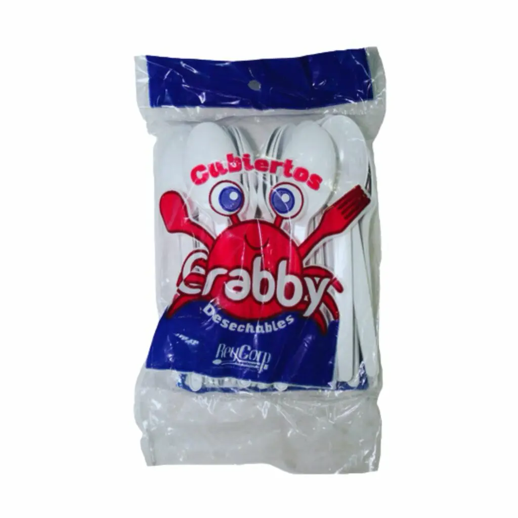 CUCHARA MEDIANA BLANCA CRABBY 40/25 PZAS