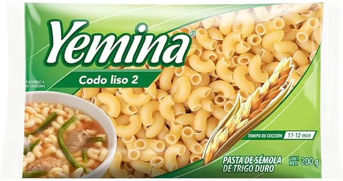 PASTA YEMINA CODO LISO No.2 24/200 GRS