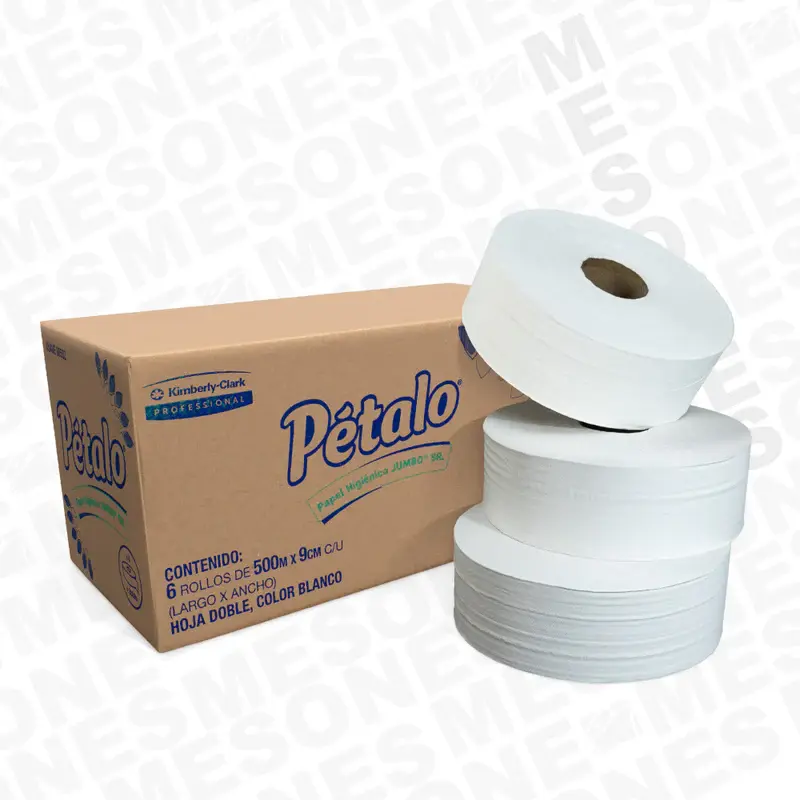 HIGIENICO JUMBO PETALO SR BLANCO 6/500 MTS/9 CMS