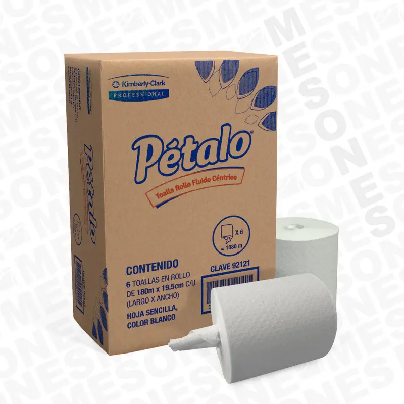 TOALLA MANOS ROLLO PETALO FLUIDO CENTRICO BLANCO 6/180 MTS