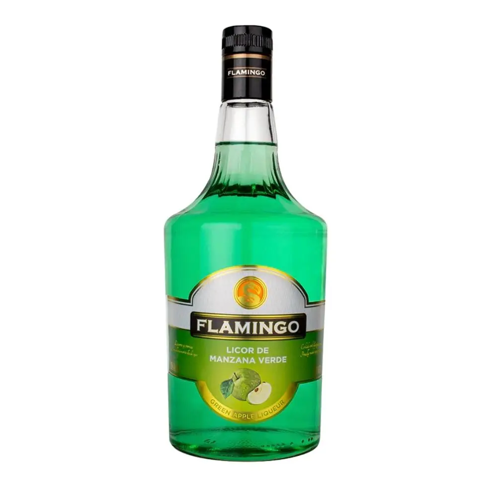 LICOR DE MANZANA VERDE FLAMINGO 1 LT