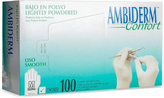 GUANTE CONFORT MEDIANO AMBIDERM C/100 PZAS