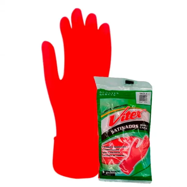 GUANTES CLASICO VITEX ROJO #9 C/2 PZAS