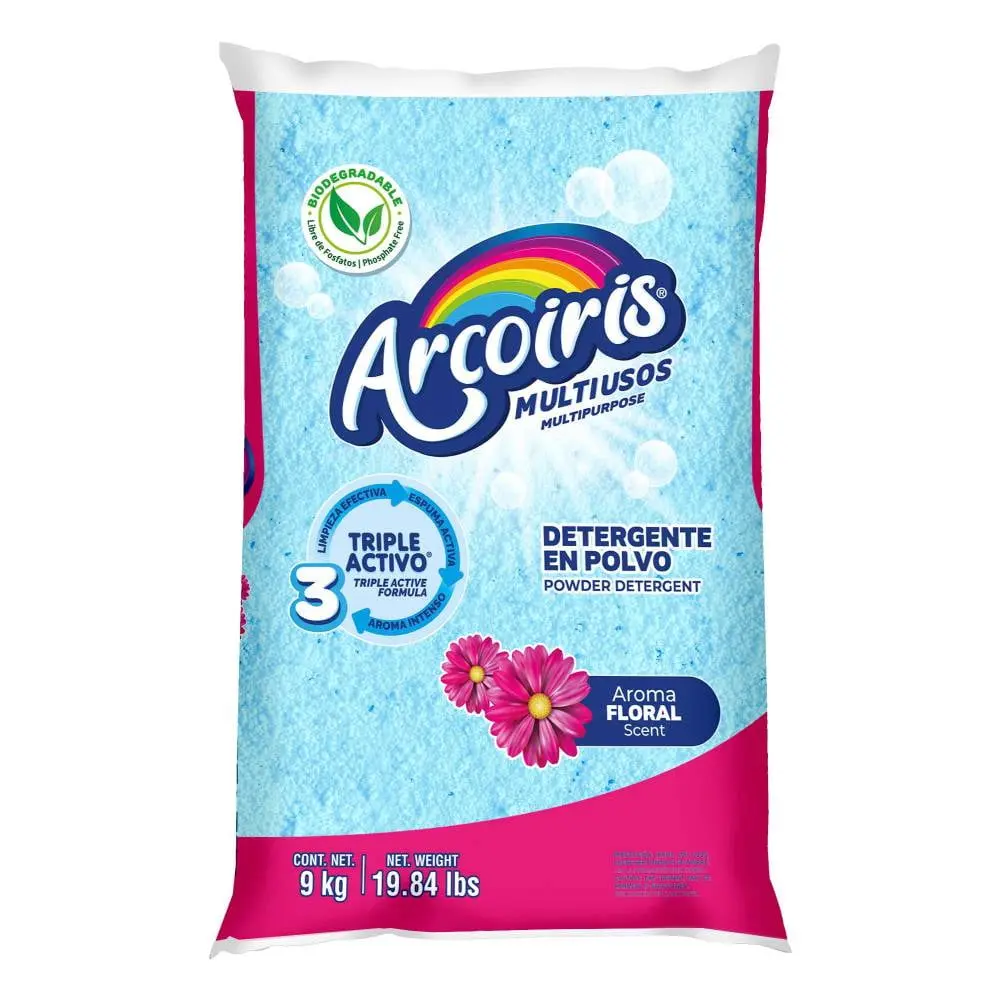 DETERGENTE ARCOIRIS BOLSA 9 KLS