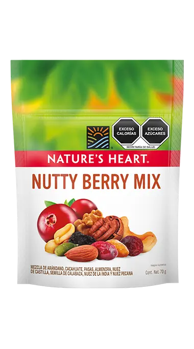 NUTTY BERRY MIX FRUTOS DESHIDRATADOS 10/70 GRS NATURE'S HEART