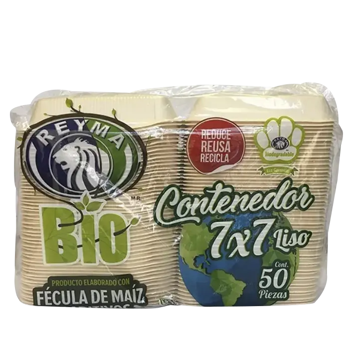 CONTENEDOR 7X7 DIVISION TERMICO BIODEGRADABLE REYMA 4/50 PZAS