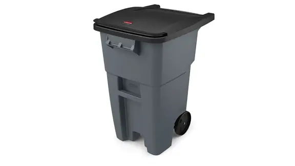 CONTENEDOR BASURA GRIS C/RUEDAS/TAPA BRUTE 50 GAL (189 LTS)