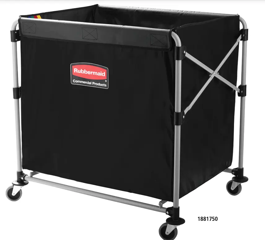 CARRO DE LAVANDERIA PLEGABLE NEGRO RUBBERMAID